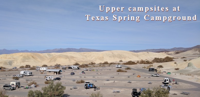 Photo showing the upper campsites at Texas Spring campground