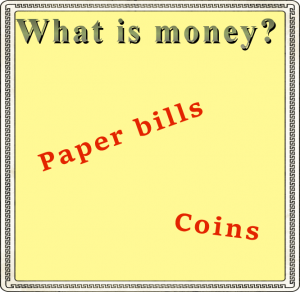 paper bills and coins