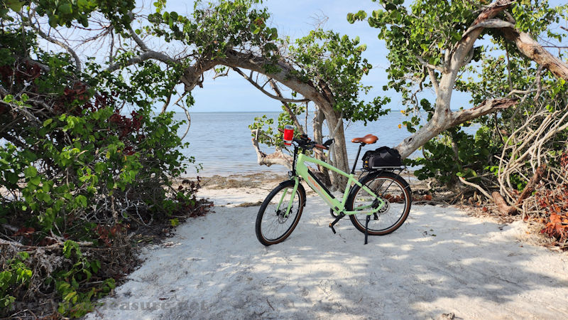 photo of bicycle on kickstand in front of bay
