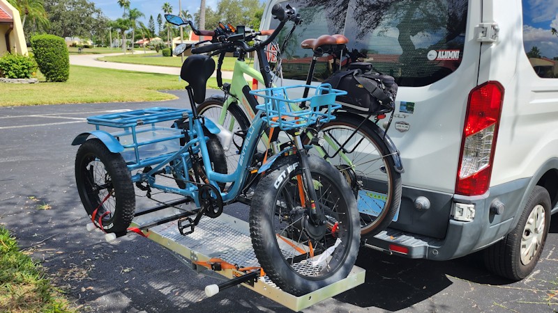 DIY Trailer hitch mounted rack for etrike and ebike